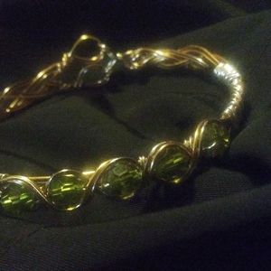 Handcrafted green Crystal bracelet